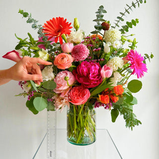 luxe seasonal fresh flower arrangement subscription in vase