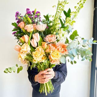 triple fresh flower bouquet wrap