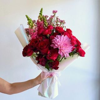 valentine's day triple fresh flower bouquet wrap - houseoflilac