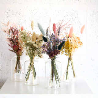 dried flower bud vase arrangement