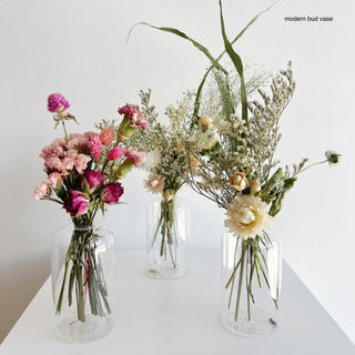dried flower bud vase arrangement
