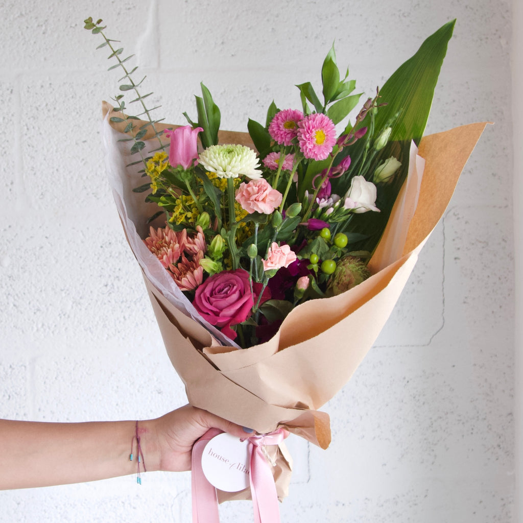 single fresh flower bouquet wrap houseoflilac