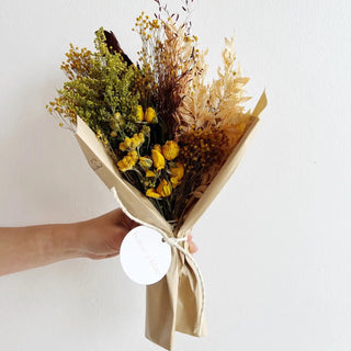 orange yellow petit dried flower bouquet wrap - houseoflilac