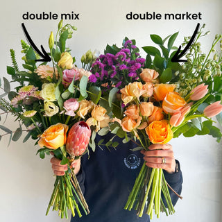 double fresh flower bouquet wrap subscription