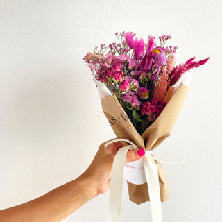 pink petit dried flower bouquet wrap - houseoflilac