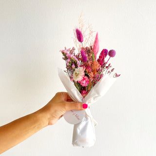 pink large dried flower mini bouquet - houseoflilac
