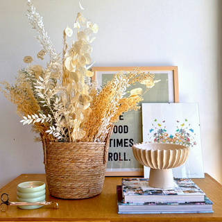 Preserved Lunaria Dried Flower Basket
