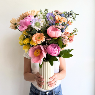 mother's day triple luxe flower bouquet in vase - houseoflilac