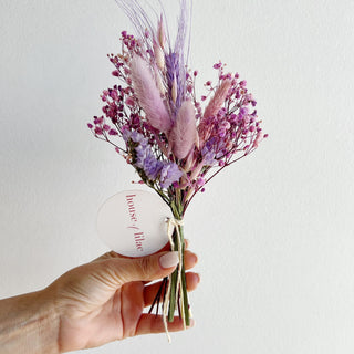 purple lavender blue small dried flower bundles