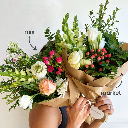 single fresh flower bouquet wrap subscription