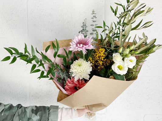 double fresh flower bouquet wrap subscription - houseoflilac