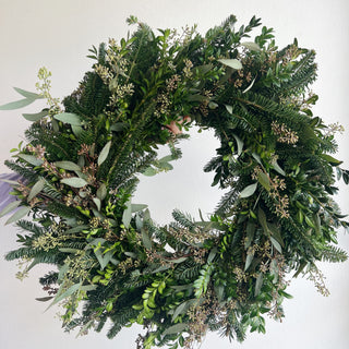 evergreen and eucalyptus holiday wreaths (one week lead time) - houseoflilac