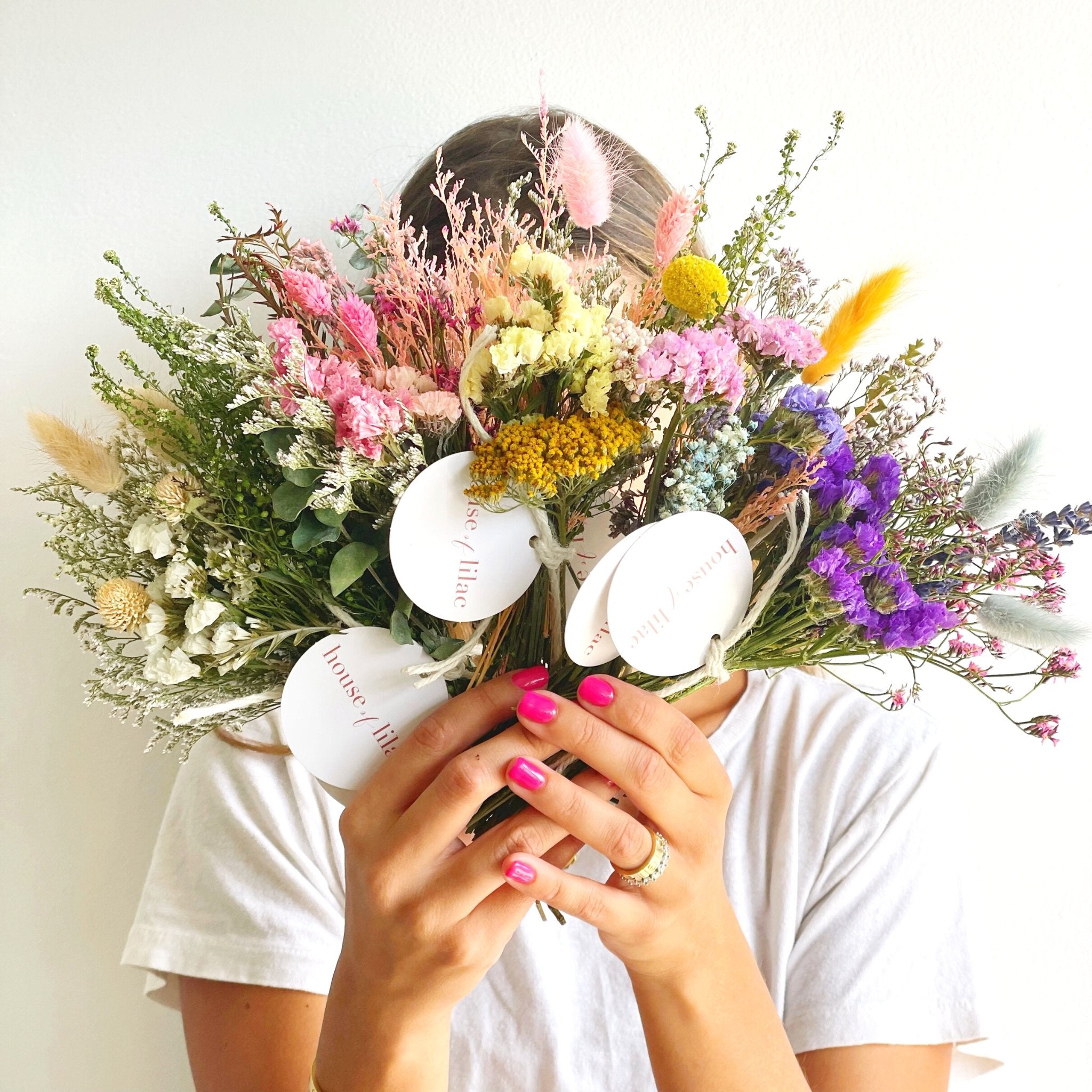 Small Dried Lavender Bouquet with Larkspur or Billy Balls – Mossy Moss by  Olia