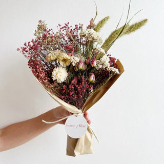 pink petit dried flower bouquet wrap - houseoflilac