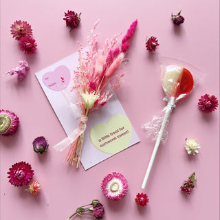 valentine's day flowergram + lollipop - houseoflilac