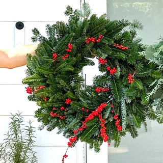 fraser fir holiday wreath (one week lead time) - houseoflilac