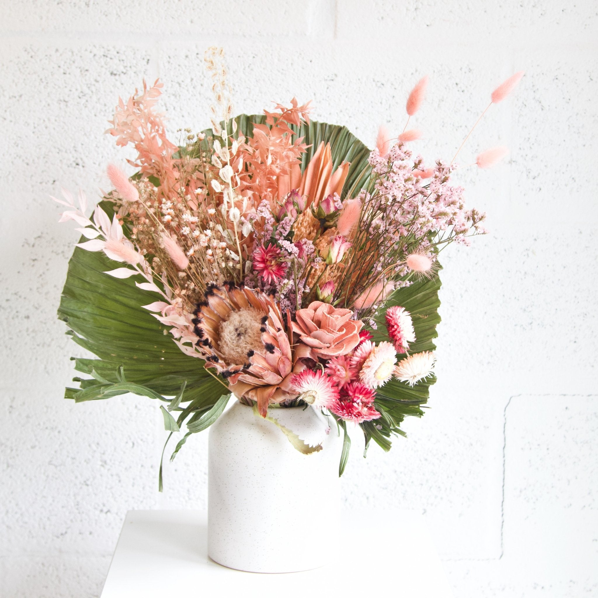 Dried Pink flowers in a vase