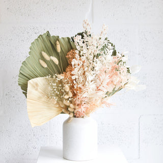 large dried flower arrangement