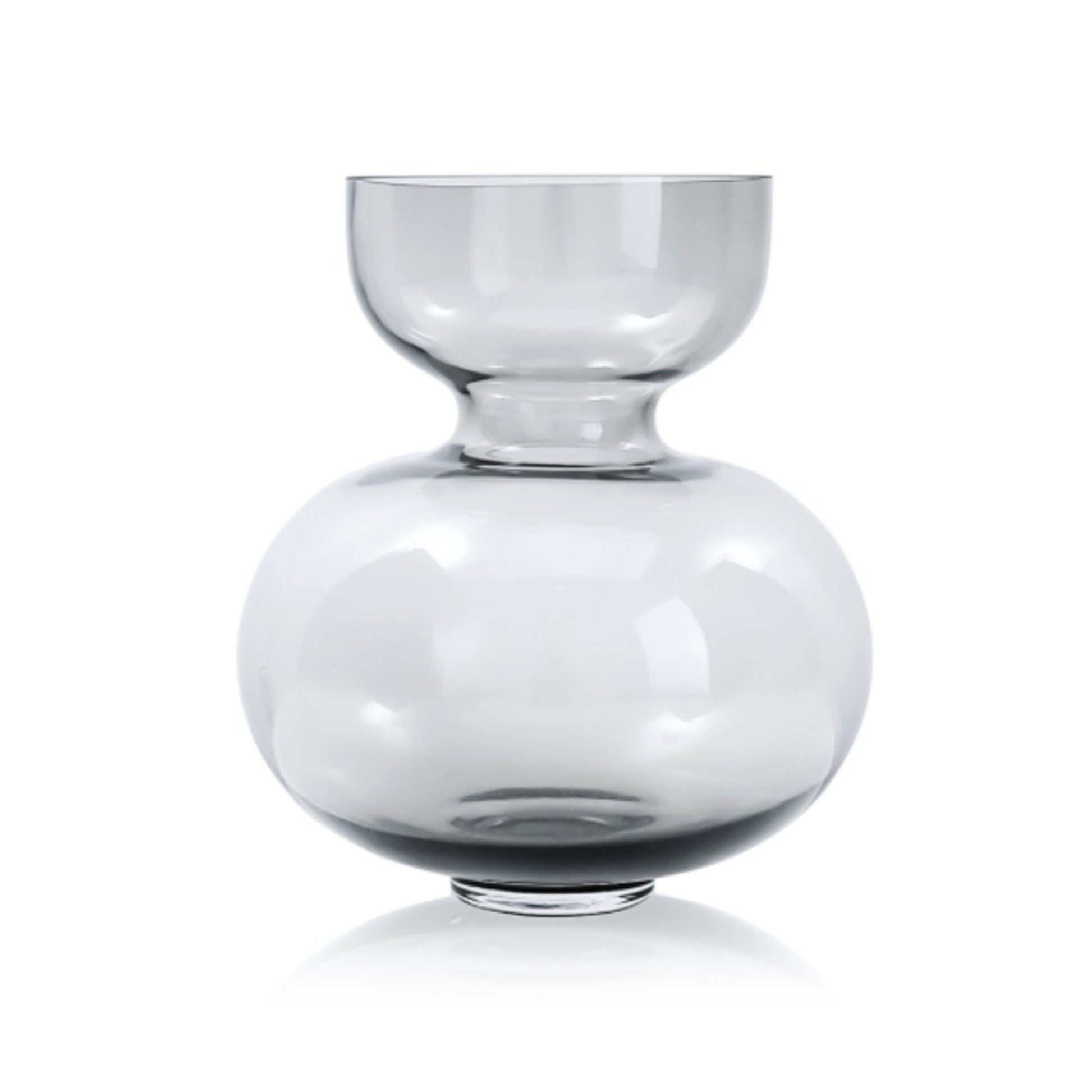 large glass grey doble vase - houseoflilac