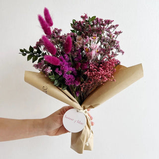 pink petit dried flower bouquet wrap - houseoflilac