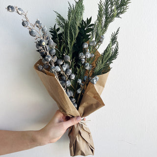 evergreen holiday dried flower wraps - houseoflilac