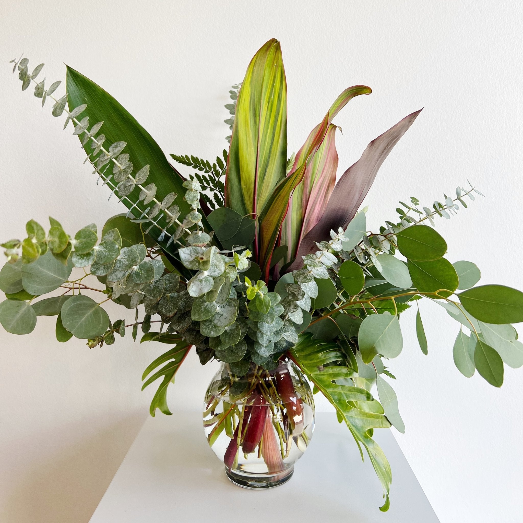Fall Greens With Fresh Flowers