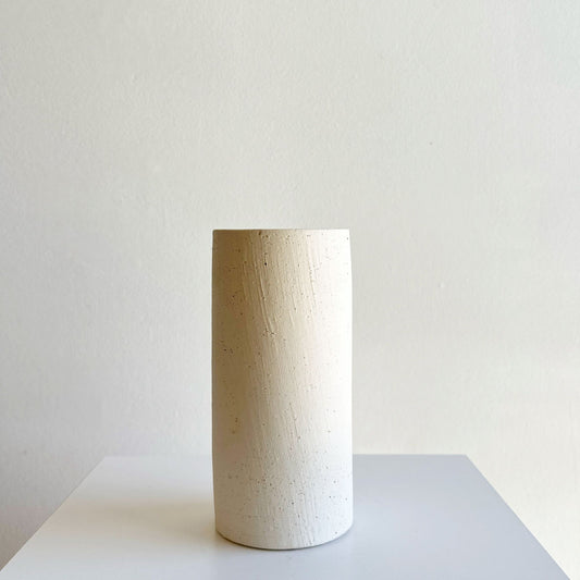textured concrete cylinder vase
