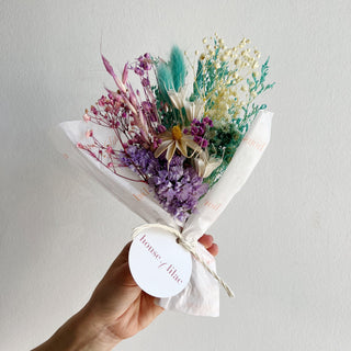 purple lavender blue dried flower mini bouquet - houseoflilac